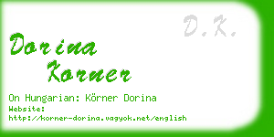 dorina korner business card