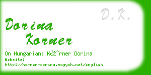 dorina korner business card